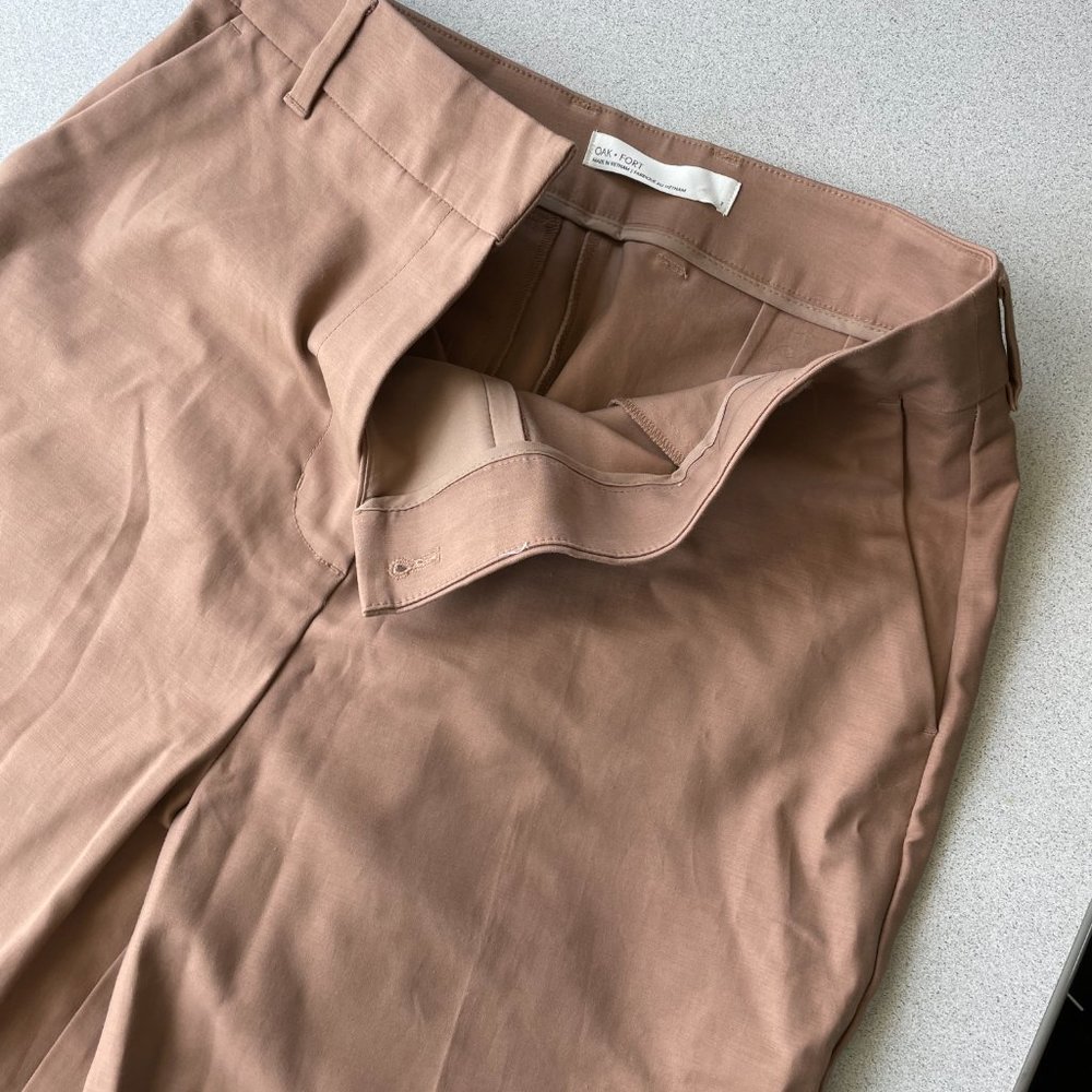 NUDE BROWN TAPERED STRAIGHT LEG PANT
